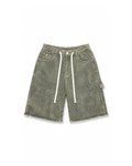 Washed Olive Denim Shorts